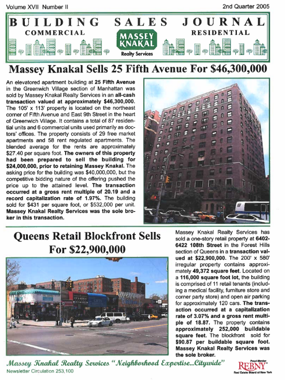 2nd quarter 2005 building sales journal
