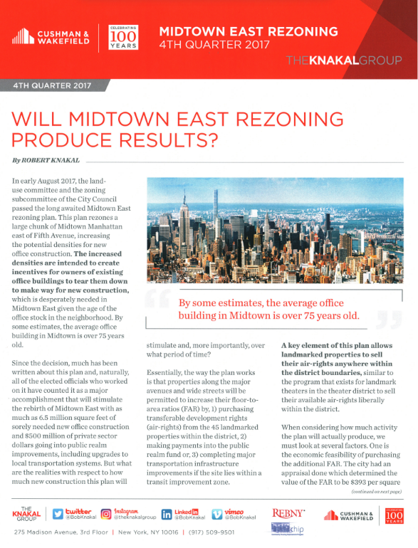 CW Market Update 4th Quarter 2017 Midtown East Rezoning