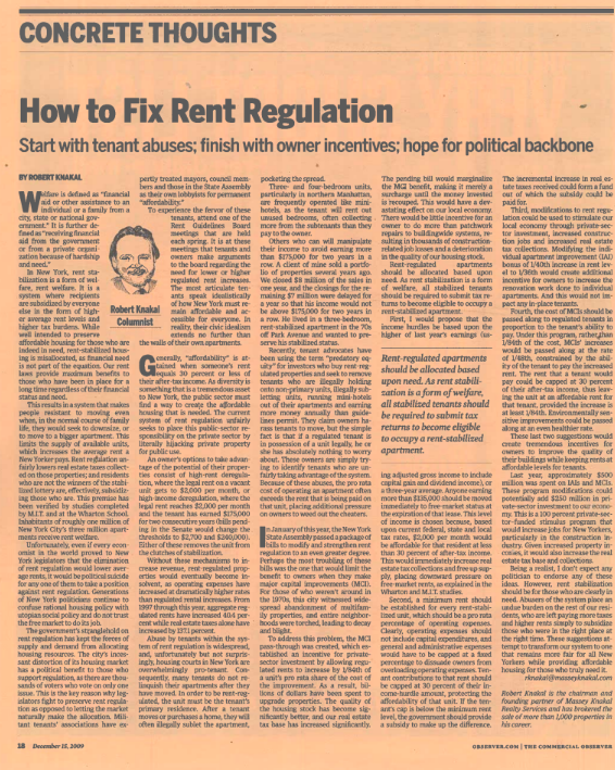 How to Fix Rent Regulation