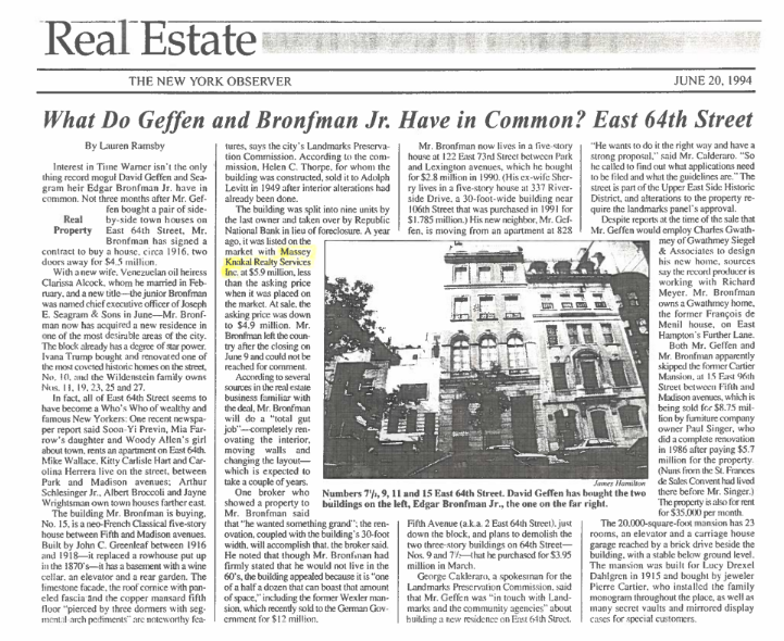 new york observer what do geffen and bronfman jr have in common east 64th 1
