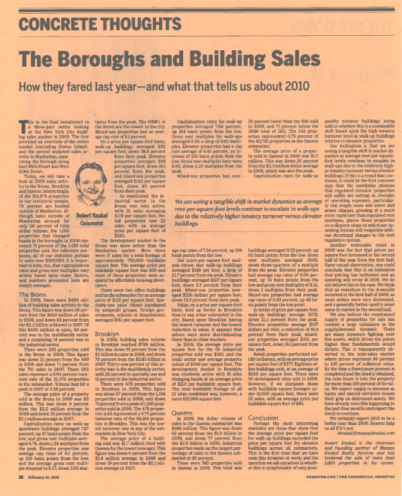 the boroughs and building sales