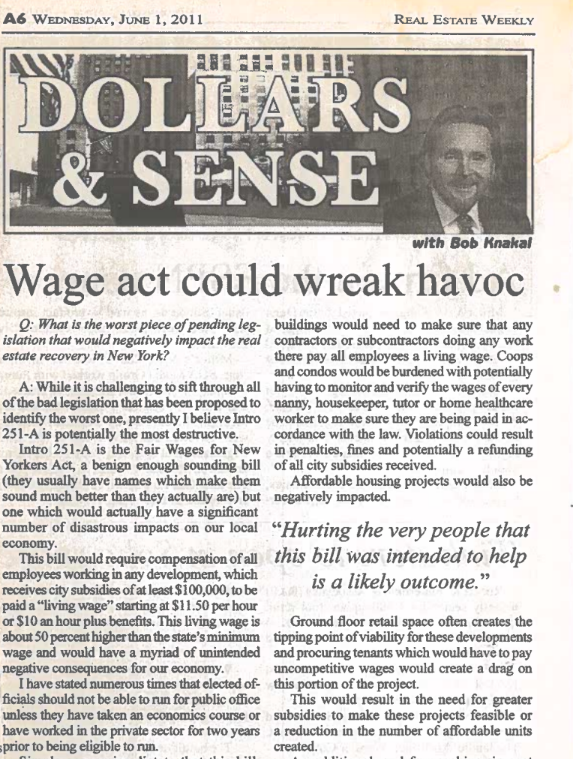 wage act could wreak havoc