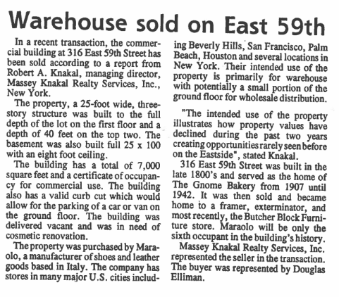 warehouse sold on east 59th