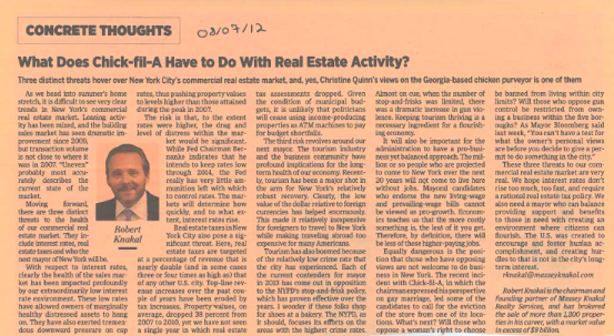 what does chick-fil-a have to do with real estate activity