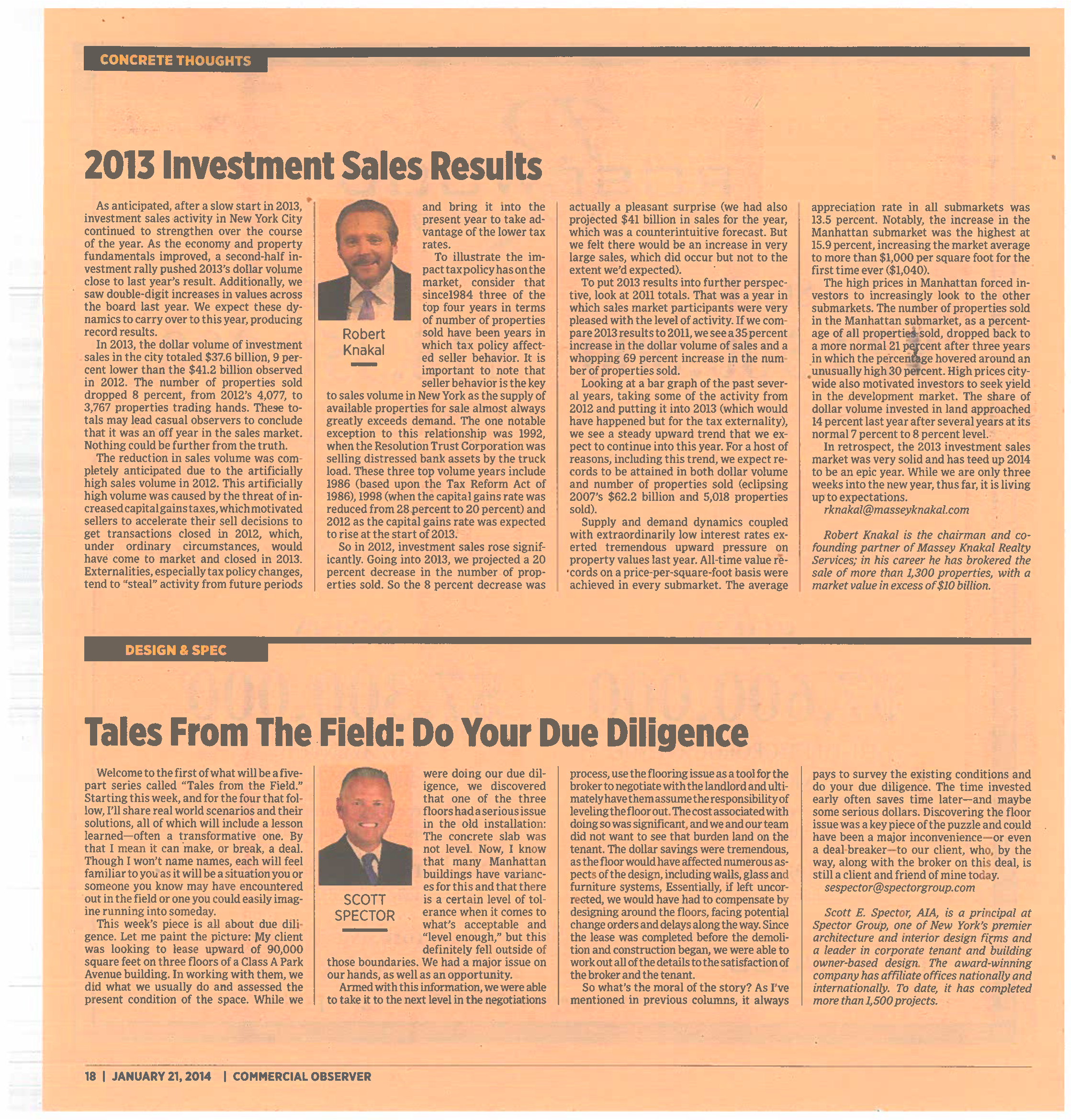 Concrete Thoughts - 2013 Investment Sales Results - Jan 21 2014