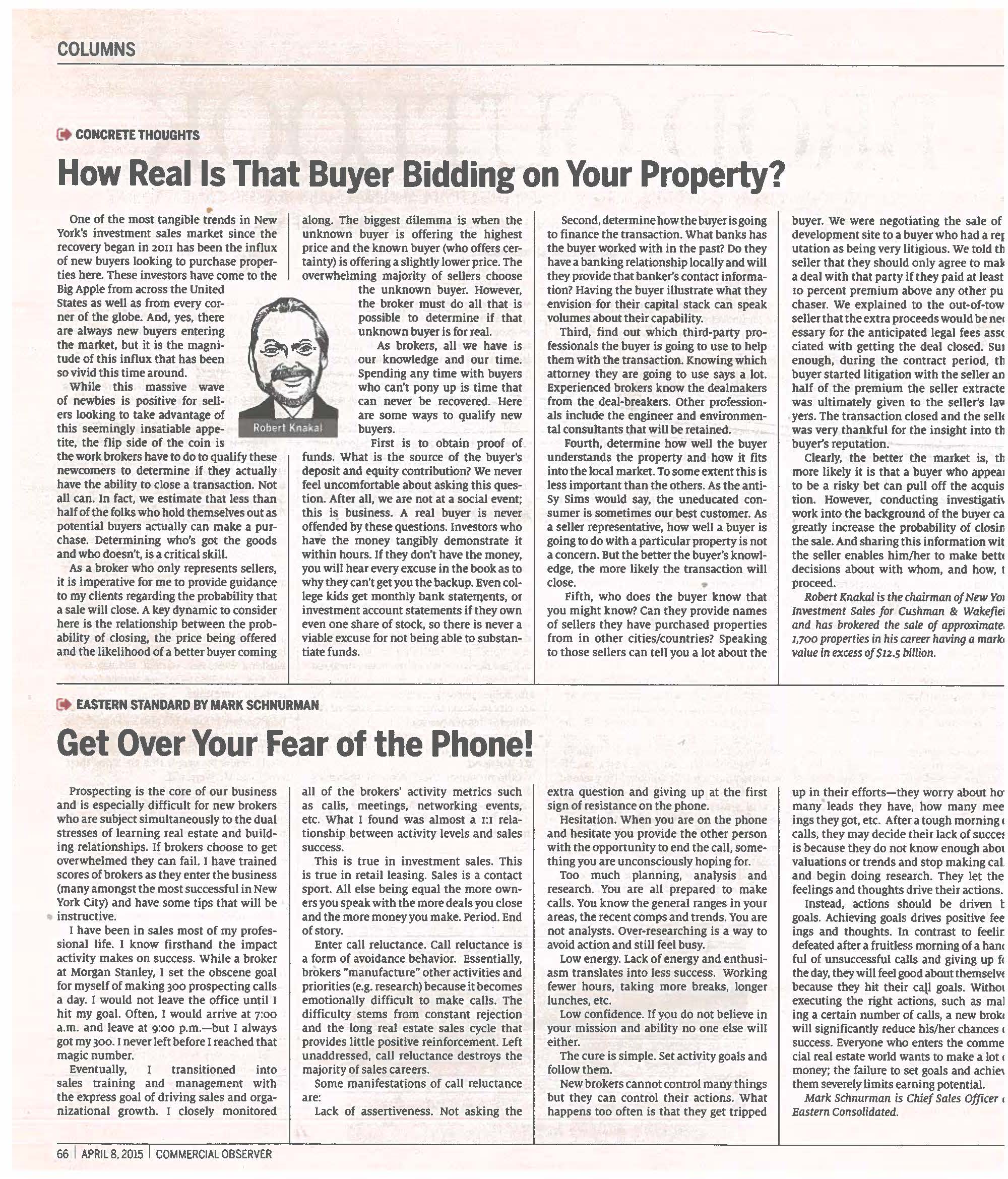Concrete Thoughts - How Real Is That Buyer Bidding on Your Property - April 8 2015