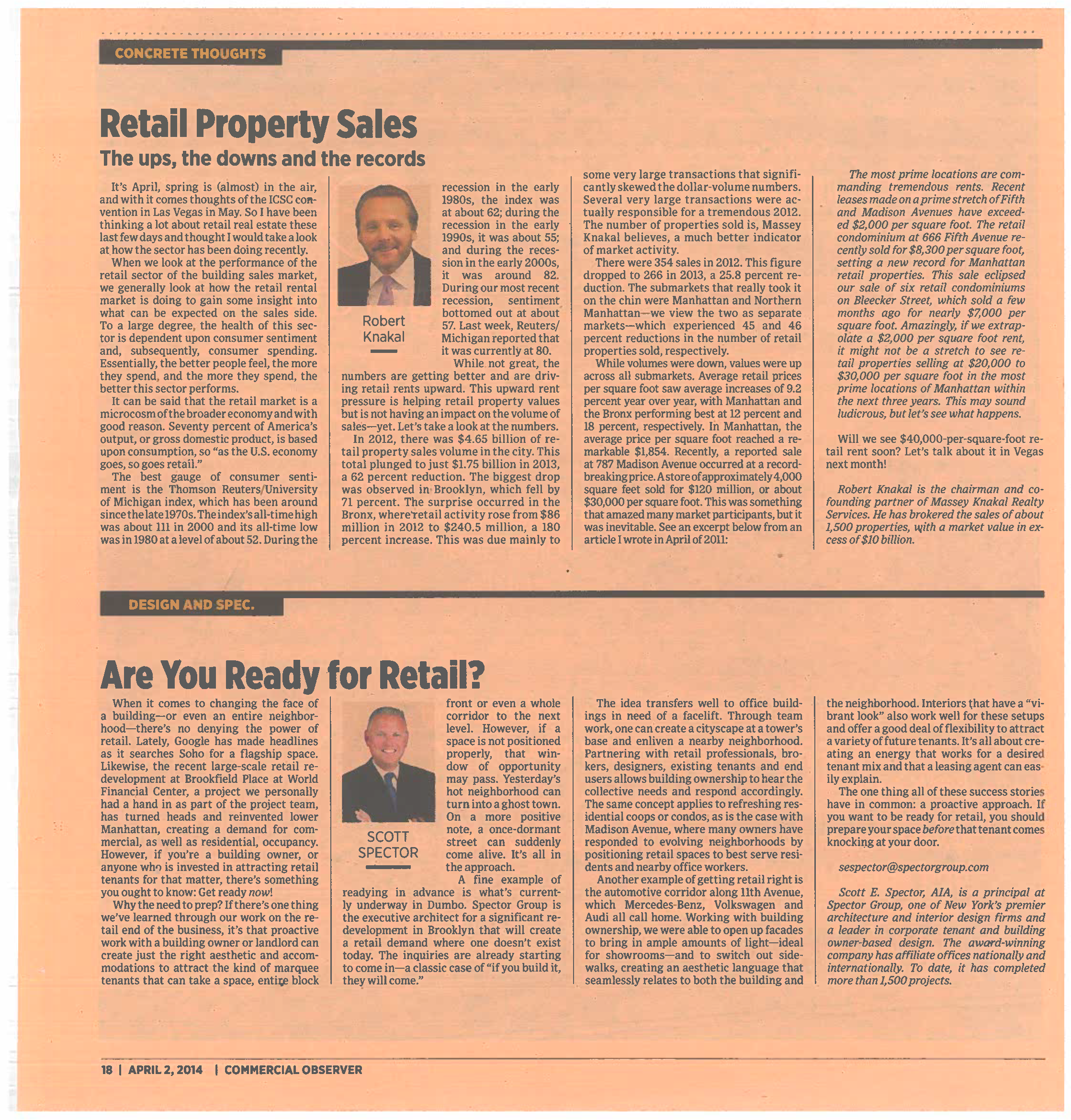 Concrete Thoughts - Retail Property Sales - April 2 2014