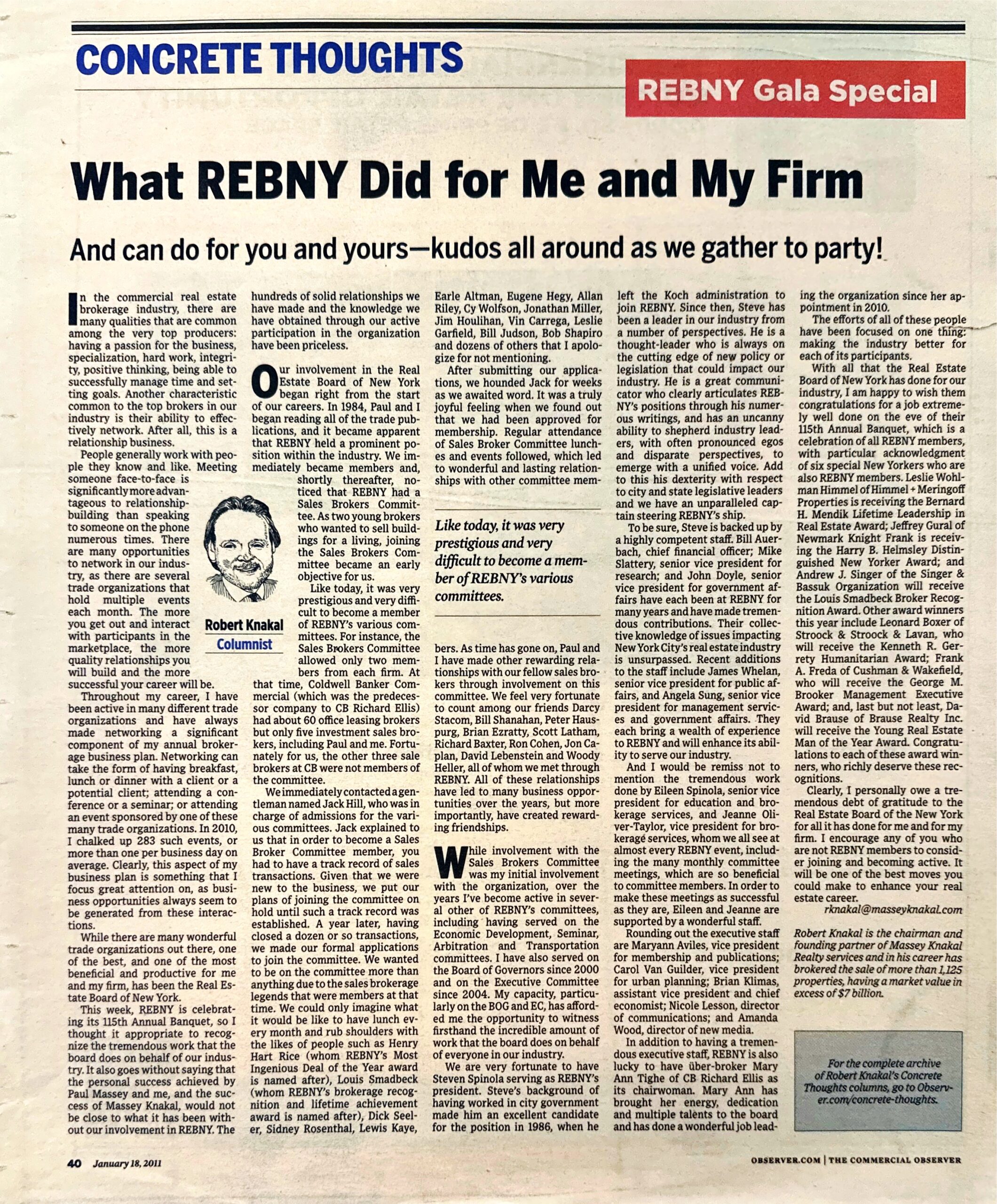Concrete Thoughts - What REBNY Did for Me and My Firm 2011