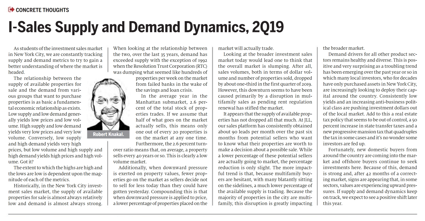 I-Sales Supply and Demand Dynamics, 2Q19 - May 21,2019