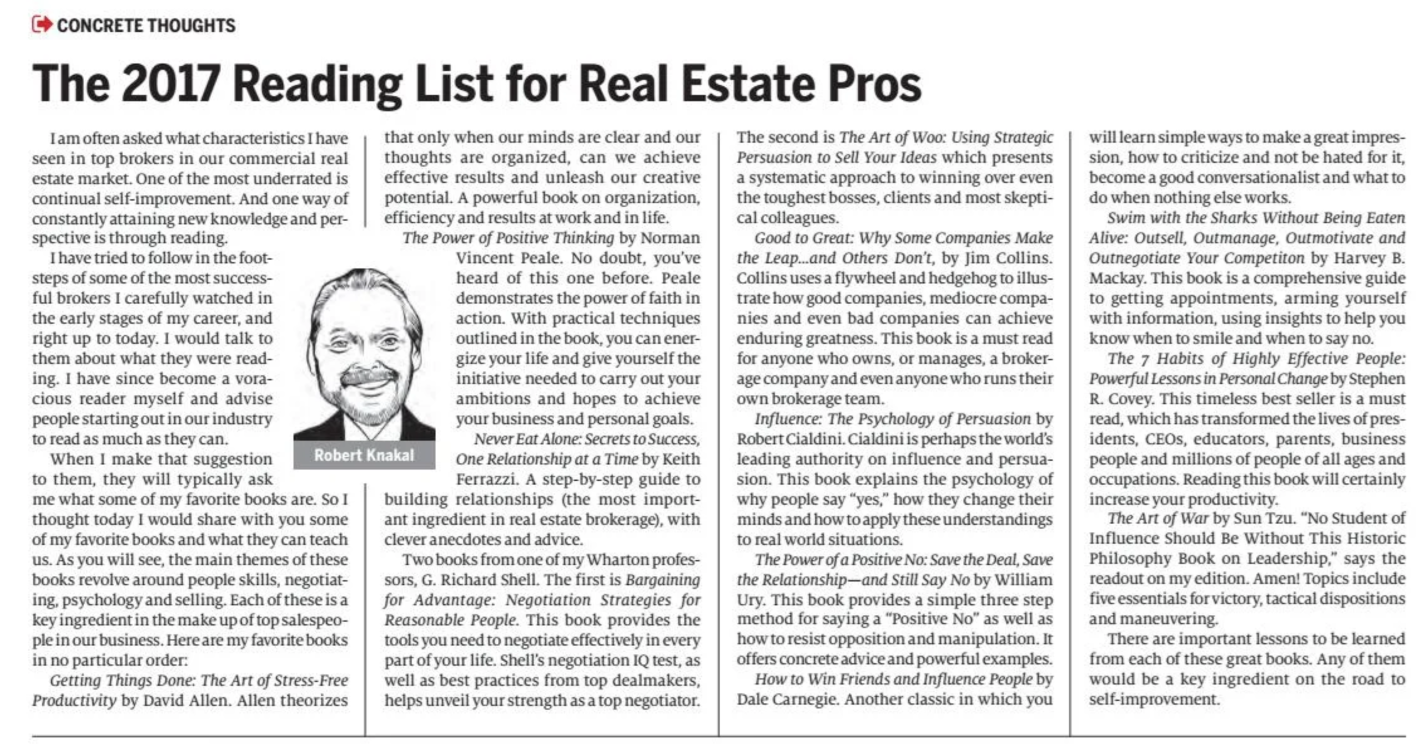 The 2017 Reading List for Real Estate Pros - January 18,2017