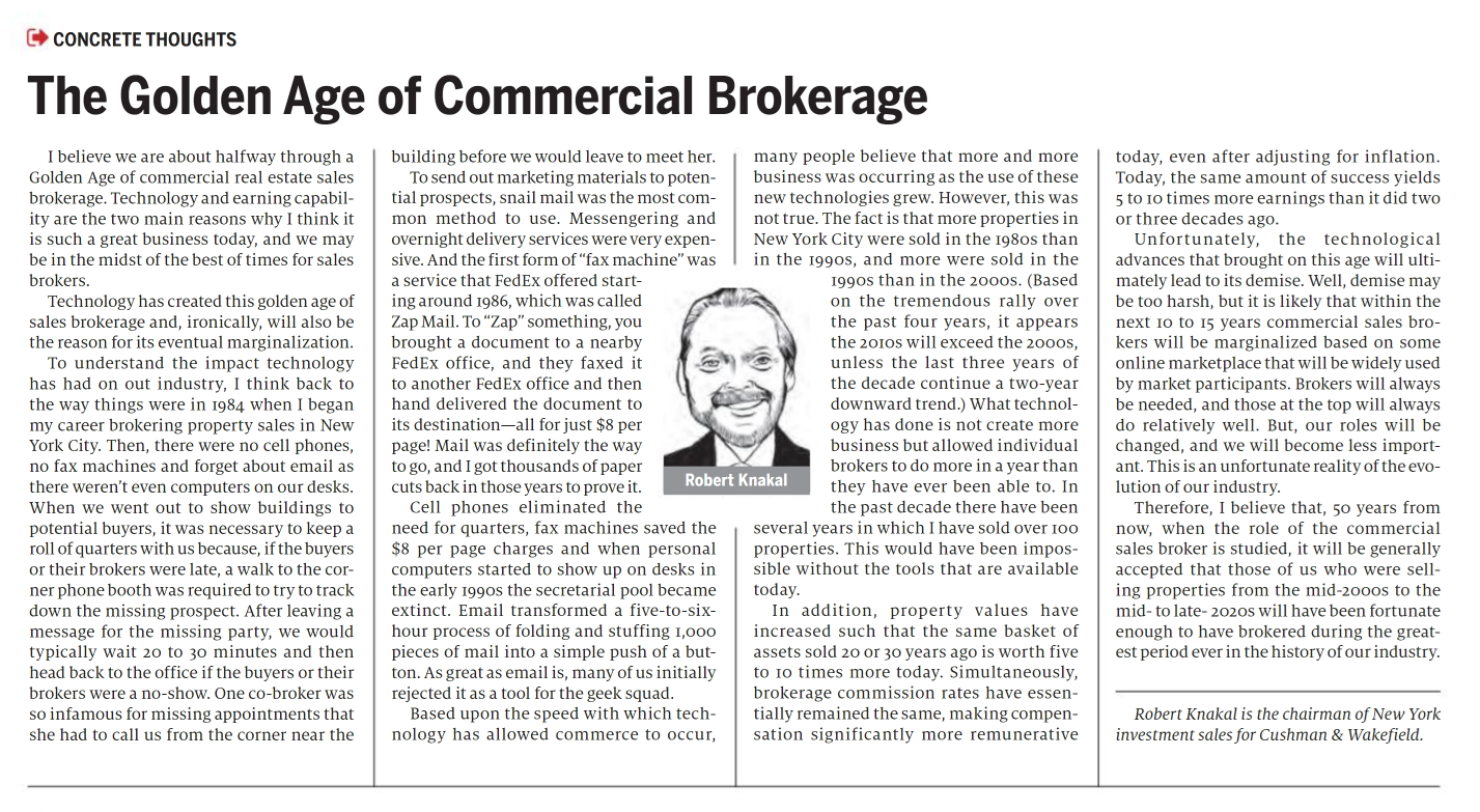 The Golden Age of Commercial Brokerage April 262017