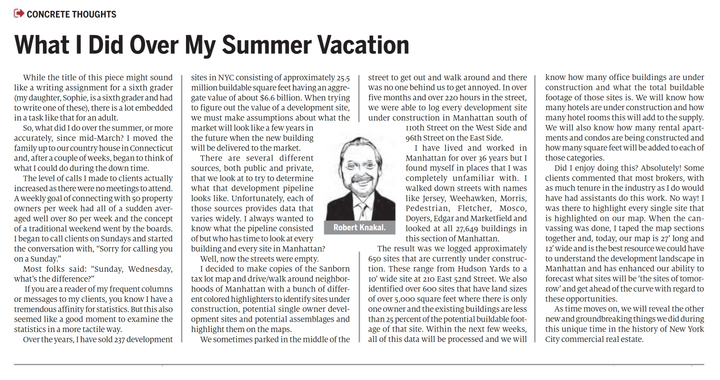 What I Did Over With My Summer Vacation - September 22,2020