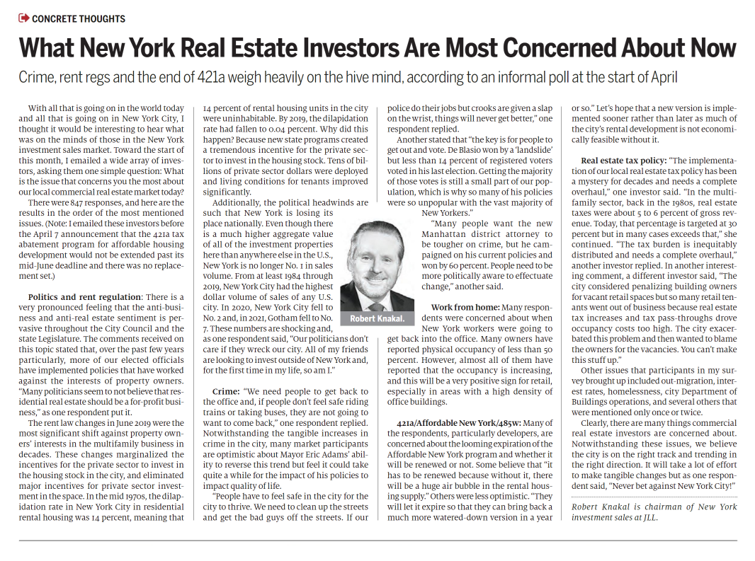 What New York Real Estate Investors Are Most Concerned About Now - April 19,2022