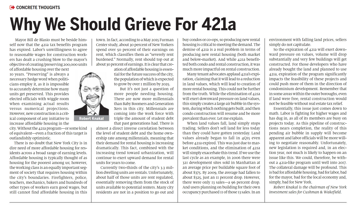 Why We Should Grieve for 421a - January 27,2026