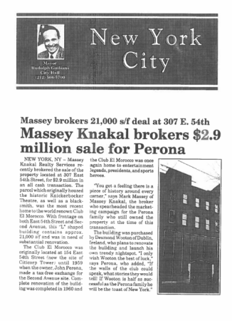 2.9 million sale for perona