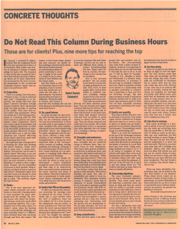 Concrete Thoughts - Do Not Read This Column During Business Hours - March 2 2010