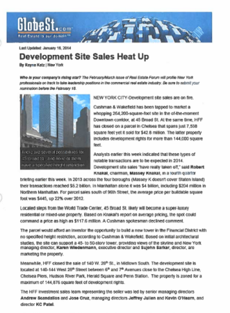 development site sales heat up