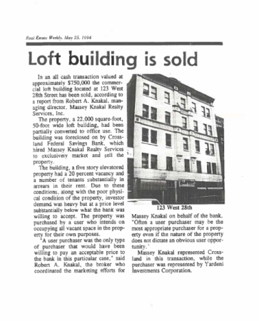 loft building is sold
