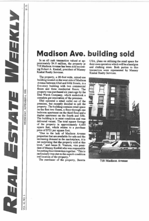 madison ave building sold