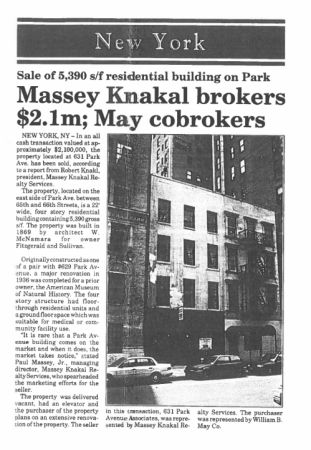 massey knakal brokers 2.1m may cobrokers
