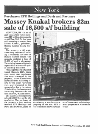 massey knakal brokers 2m sale of 16500 sf building