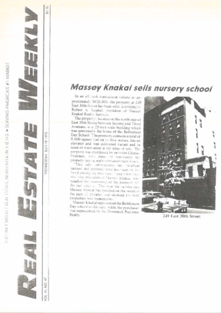 massey knakal sells nursery school