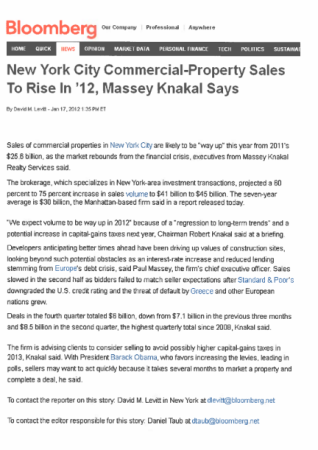 new york city commercial property sales to rise in 12 massey knakal says