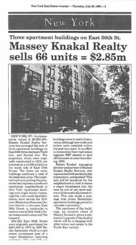 new york real estate journal july 1993 massey knakal realty sells 66 units