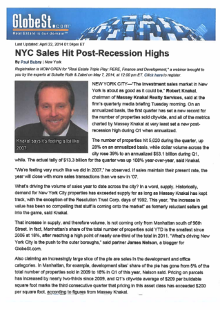 nyc sales hit post recession highs