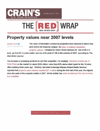 property values near 2007 levels