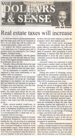 real estate taxes will increase
