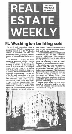 real estate weekly ft washington building sold