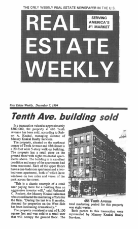 real estate weekly tenth ave building sold