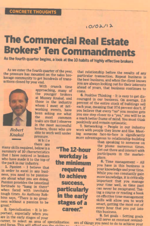 the commercial real estate brokers ten commandments