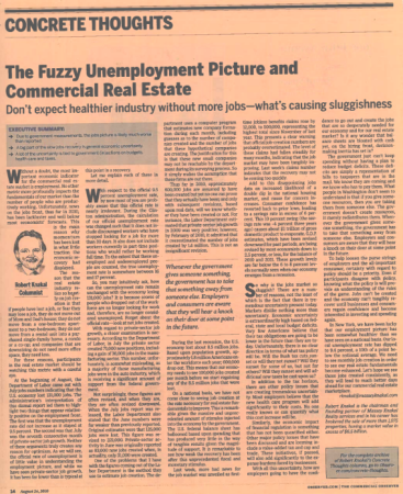 the fuzzy unemployment picture and commercial real estate
