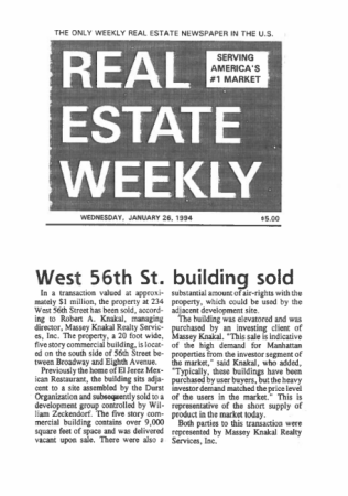 west 56th st building sold